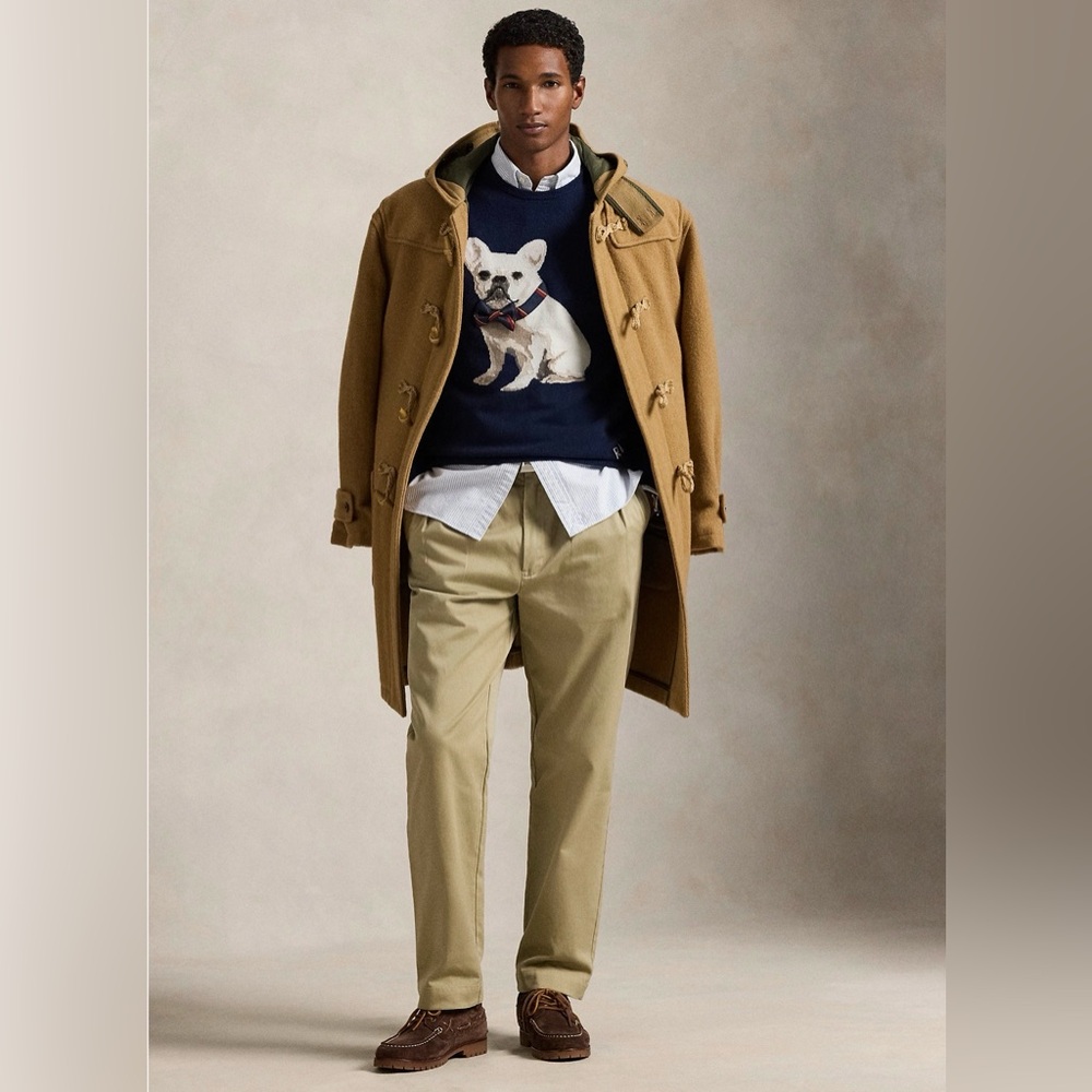 Polo Ralph Lauren Dog-Intarsia Cashmere Sweater Frenchie French Bulldog Navy XXL - Picture 3 of 9